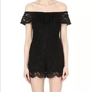 Sandro Paris Poetry Black Lace Romper